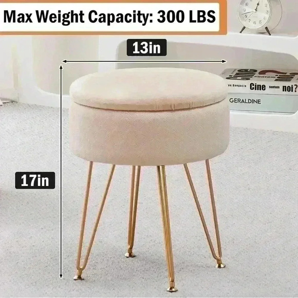 NWT⭐️Storage Ottoman with Adjustable Legs - Picture 2 of 6